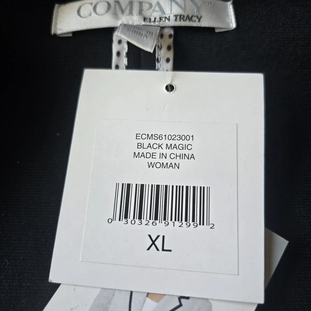 Company Ellen Tracy Ponte Knit Blazer Decorative Button Women's XL Black - Picture 11 of 12